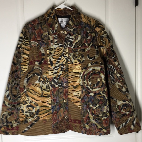 Chico‘s 2 multicolor tapestry jacket L - Picture 4 of 4